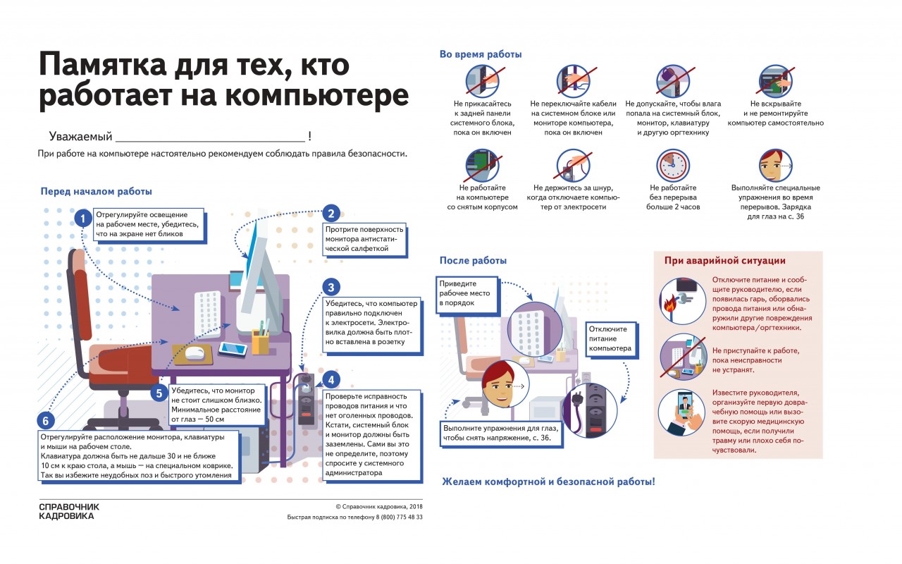 Охрана труда при работе за компьютером рисунок